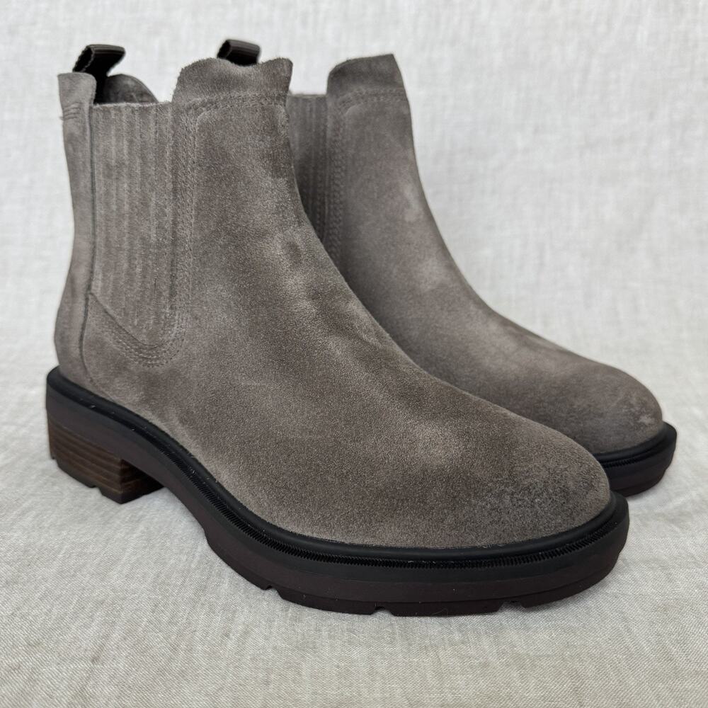[WOMEN 7] Timberland Brimfield Mid Chelsea WATERPROOF Brown Suede Chunky Sole - Picture 5 of 12